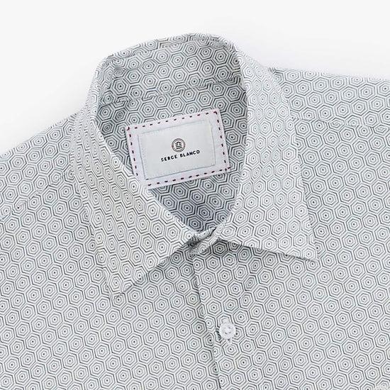 Serge Blanco Chemise Imprimée Indigo Blue