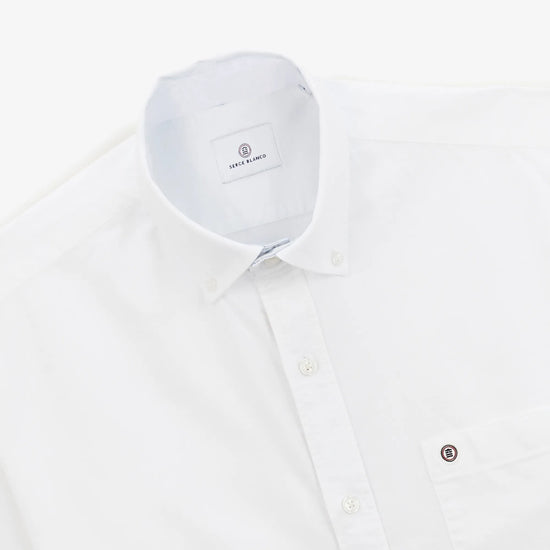 Serge Blanco Chemise Oxford Avec Ganse Blanche