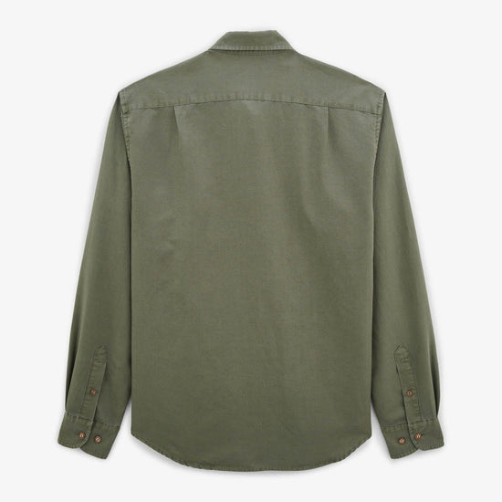 Serge Blanco Chemise Oxford Carl En Lin Vert Teck