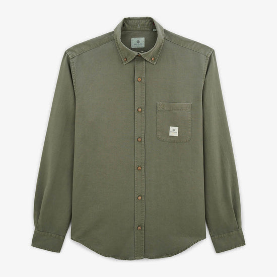 serge blanco Chemise oxford Carl en lin vert teck