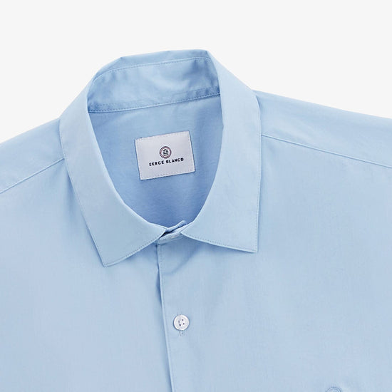 Serge Blanco Chemise Popeline Comfort Bleu Ciel