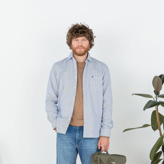 Serge Blanco Chemise Rayée Bleu Marine