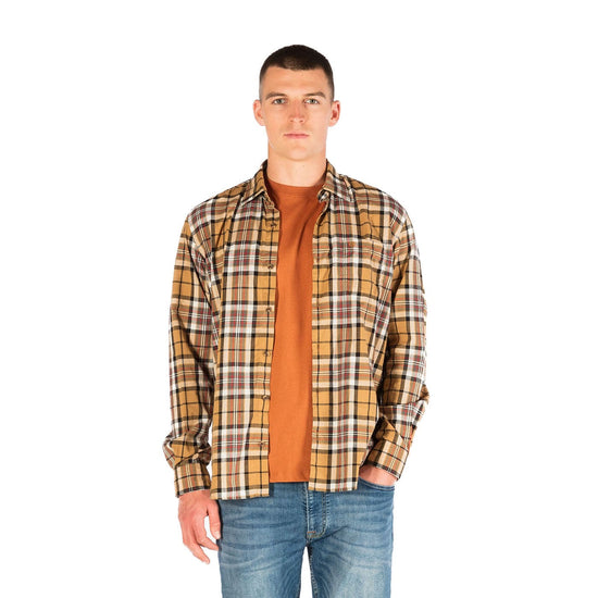 Serge Blanco Chemise Regular Brun à Carreaux