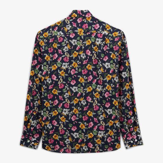 Serge Blanco Chemise Regular Indigo Imprimé Fleurs