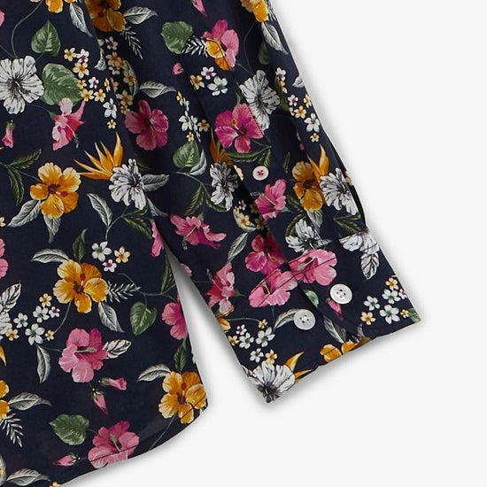 Serge Blanco Chemise Regular Indigo Imprimé Fleurs