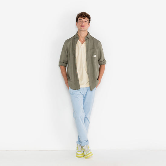 Serge Blanco Chino 702 Coupe Droite Bleu Ciel