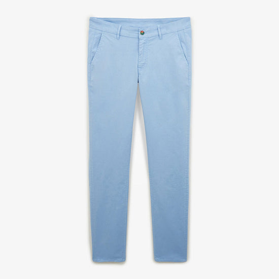 serge blanco Chino 702 coupe droite bleu cristal