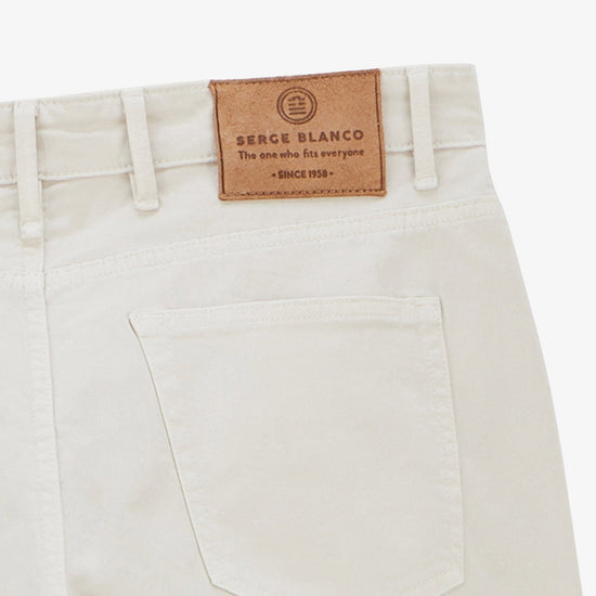 Serge Blanco Jean 325 Slim Powertwist Blanc Latte