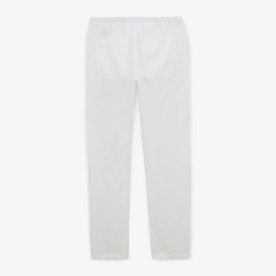 Serge Blanco Pantalon 738 En Lin Blanc