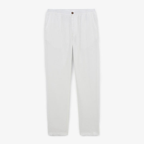 serge blanco Pantalon 738 en lin blanc