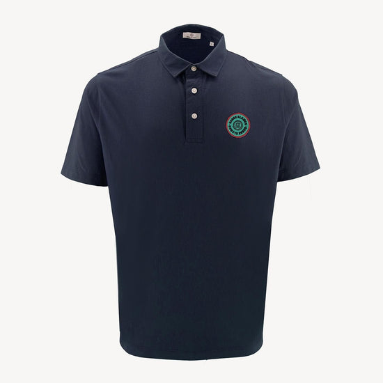 serge blanco Polo bleu marine avec badge poitrine