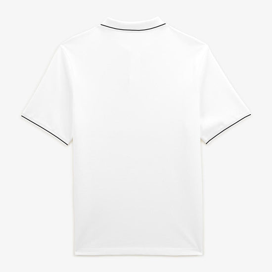 Serge Blanco Polo Maille Piquée Blanc Avec Liseré