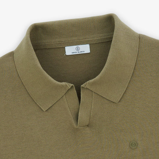 Serge Blanco Pull Col Polo Malo Vert Teck