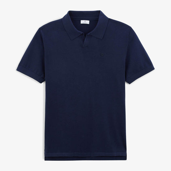 serge blanco Pull Marvin col polo bleu nuit