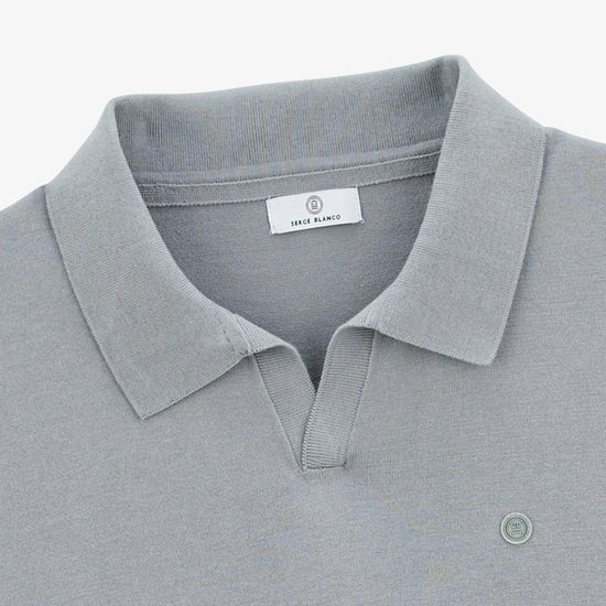 Serge Blanco Pull Marvin Col Polo Gris Ardoise