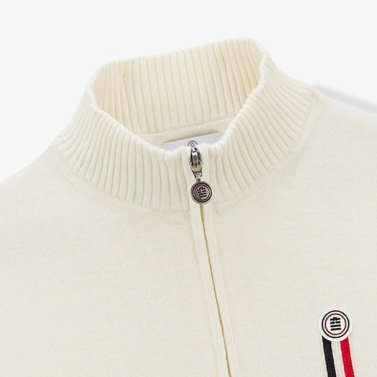 Serge Blanco Pull Merton Col Zippé Off-white