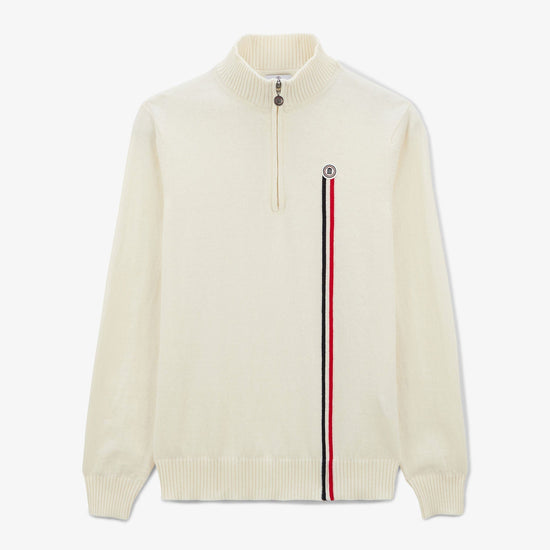 serge blanco Pull Merton col zippé off-white