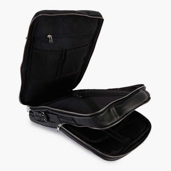 Serge Blanco Sac à Dos London En Cuir Noir