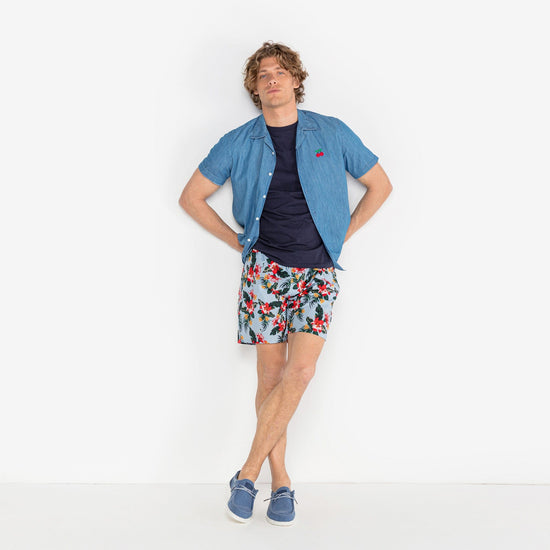 Serge Blanco Short De Bain Nestor Imprimé Fleurs