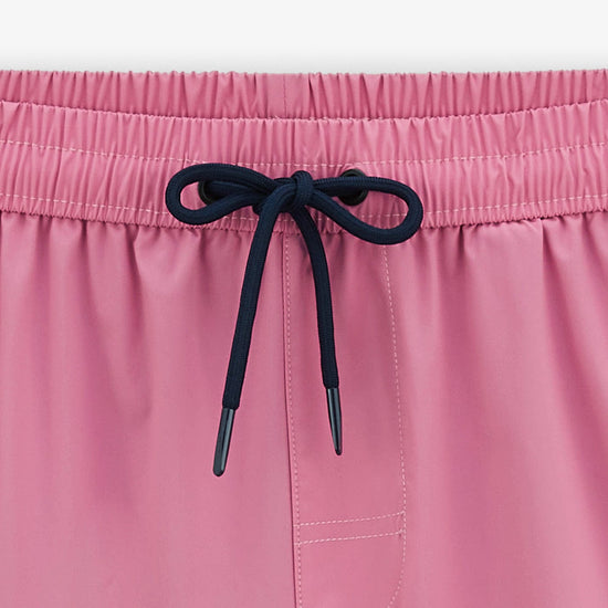 Serge Blanco Short De Bain Uni Nestor Rose Fuschia