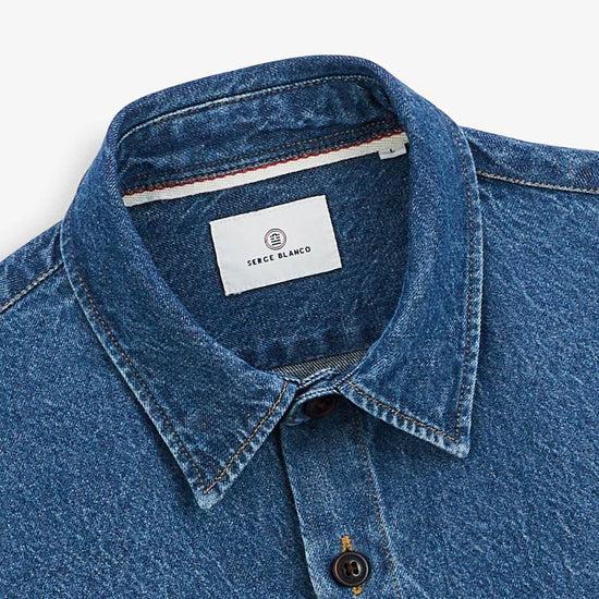 Serge Blanco Surchemise En Jean Bleu Denim
