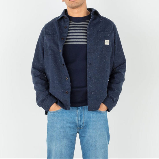 Serge Blanco Surchemise Unie Bleu Foncé