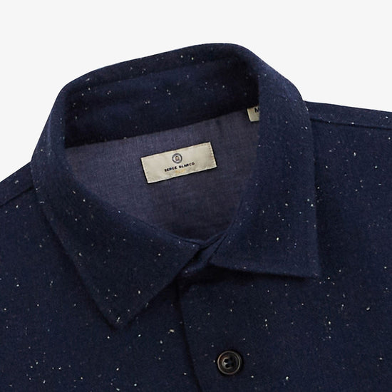 Serge Blanco Surchemise Unie Bleu Foncé