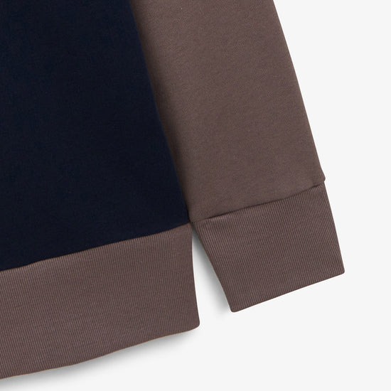 Serge Blanco Sweat Col Rond Tricolore Ciment