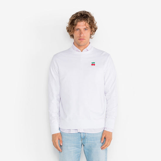 Serge Blanco Sweat Stan Broderie Cerise Blanc