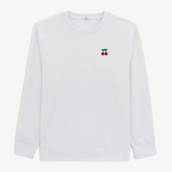 serge blanco Sweat Stan broderie cerise blanc