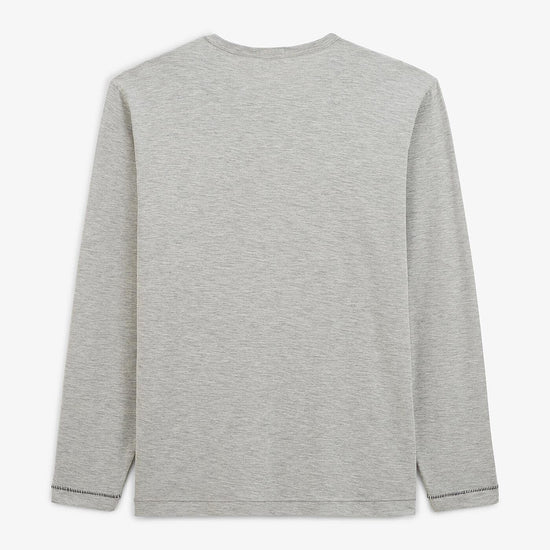 Serge Blanco T-shirt Manches Longues Gris Chiné