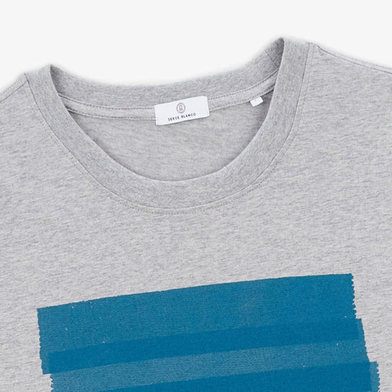 Serge Blanco T-shirt Terry Gris Chiné Imprimé
