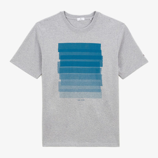 serge blanco T-shirt Terry gris chiné imprimé