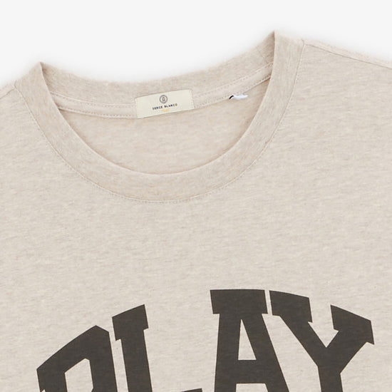 Serge Blanco T-shirt Titus Beige Chiné Imprimé