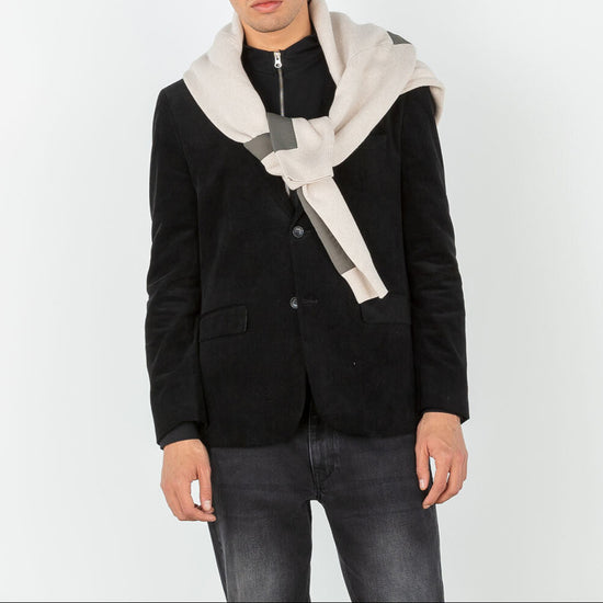 Serge Blanco Veste Blazer Henri En Velours Noire