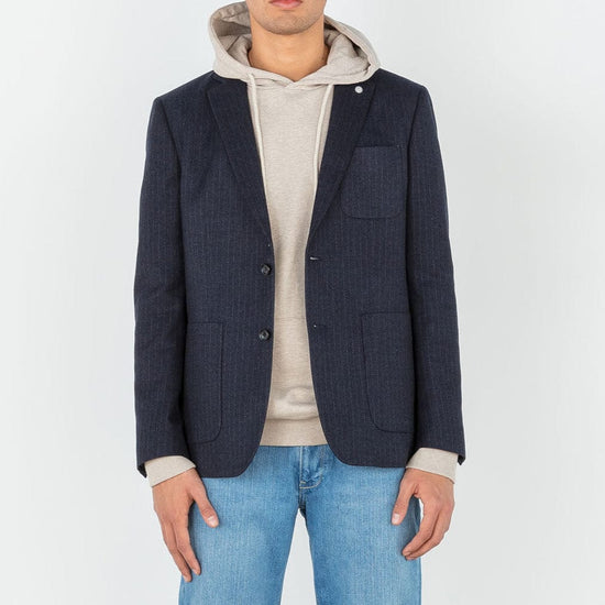 Serge Blanco Veste Blazer Simon Rayée Denim