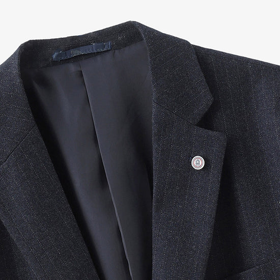 Serge Blanco Veste Blazer Simon Rayée Denim