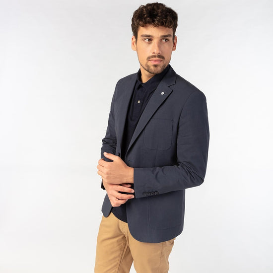 Serge Blanco Veste Simon 100% Coton Bleu Marine