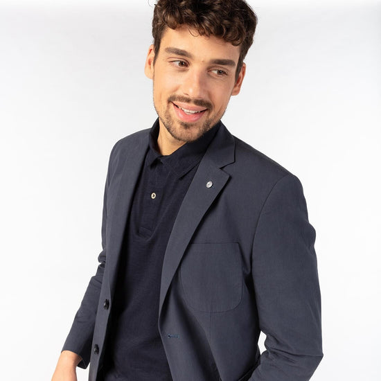 Serge Blanco Veste Simon 100% Coton Bleu Marine