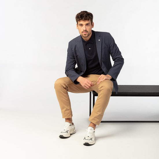 serge blanco Veste Simon 100% coton bleu marine