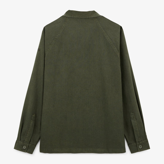 Serge Blanco Veste Worker Wakura En Lin Vert Teck