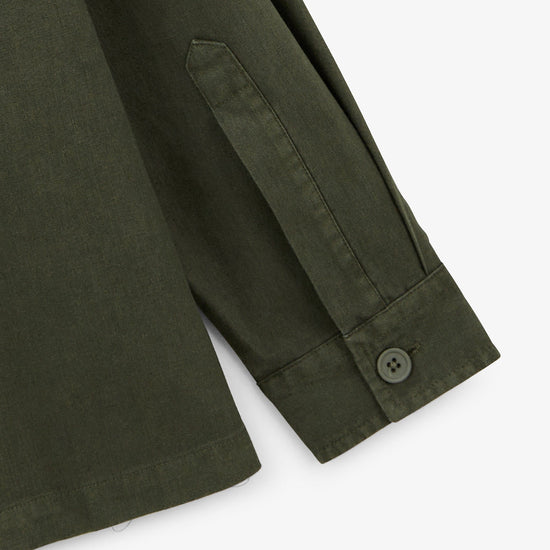 Serge Blanco Veste Worker Wakura En Lin Vert Teck