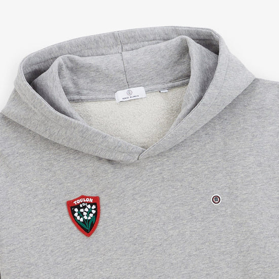 Serge Blanco Sweat à Capuche Rugby Club Toulonnais Gris Chiné