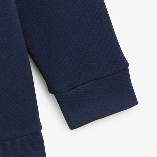 Serge Blanco Sweat à Col Rond Junior En Molleton Brossé Bleu Foncé