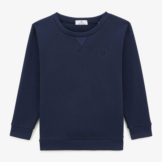 serge blanco Sweat à col rond Junior en molleton brossé bleu foncé