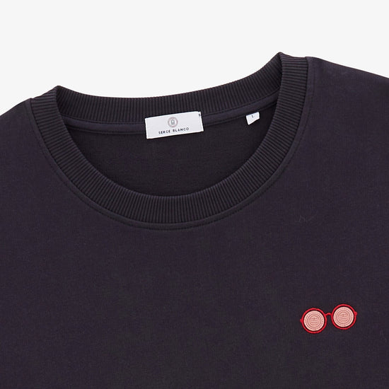 Serge Blanco Sweat Samson Broderie Lunettes Dark Navy