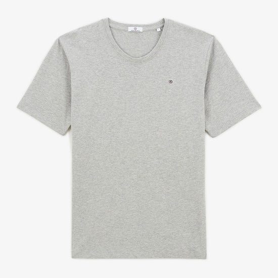 serge blanco T-shirt manches courtes col rond gris chiné