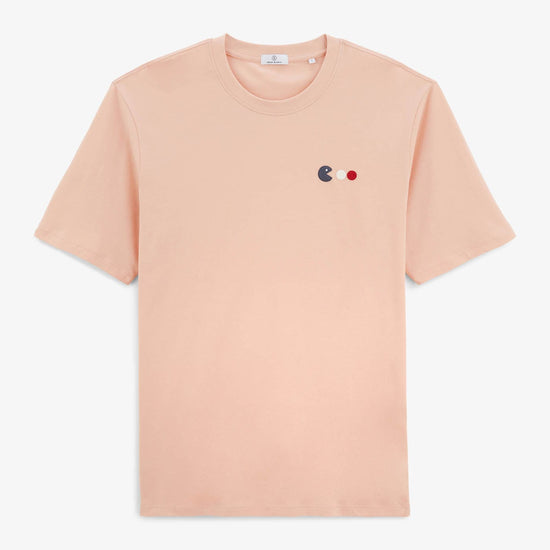 serge blanco T-shirt manches courtes Tiam broderie arcade rose skin