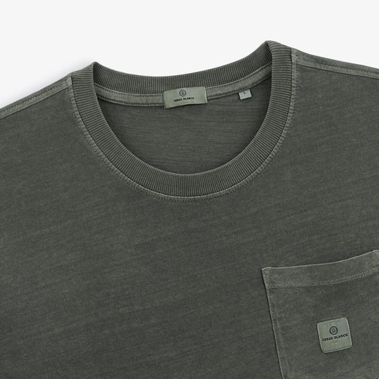 Serge Blanco T-shirt Manches Courtes Tim Avec Poche Poitrine Gris Anthracite