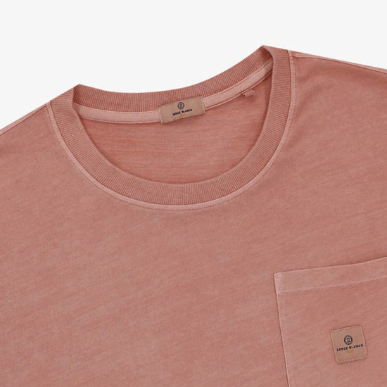 Serge Blanco T-shirt Manches Courtes Tim Avec Poche Poitrine Rose Skin